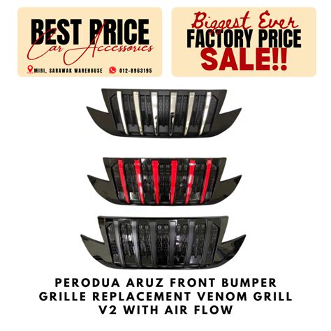 Perodua Aruz Front Bumper Grille Replacement Venom Grill V With Air