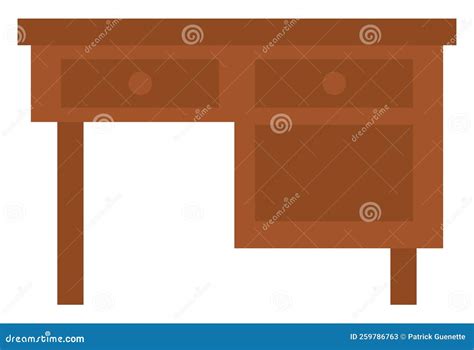 Wooden writing table, icon stock vector. Illustration of information ...