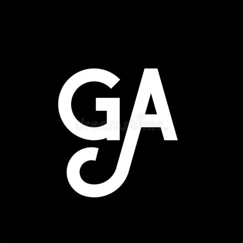 Ga Letter Logo Design On Black Background Ga Creative Initials Letter