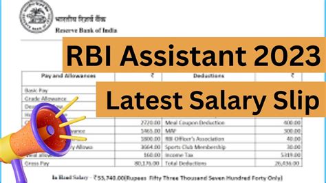 RBI Assistant Salary 2023 Latest Salary Slip Salary And Perks