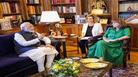 In Photos Pm Modi Meets President Of Greece Katerina Sakellaropoulou