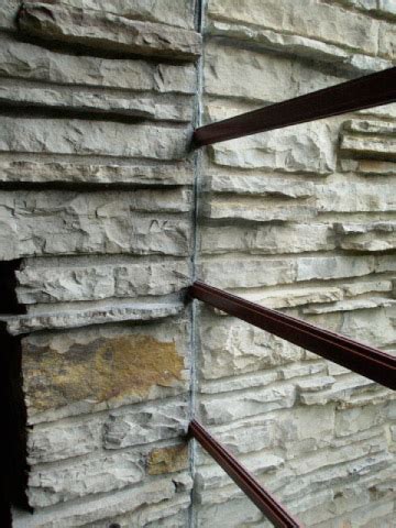 Fallingwater pictures: window set in stone (Frank Lloyd Wright house ...