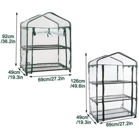 Mini Serre En Pvc Transparent Portable Avec Porte Enroulable