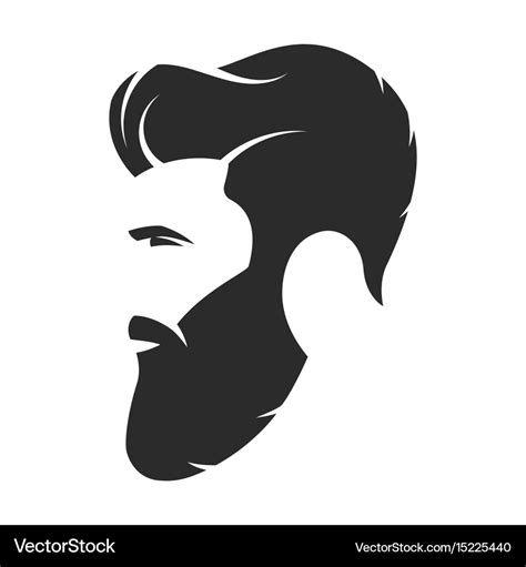 Bearded Man Hipster Style Fashion Silhouette Vector Image