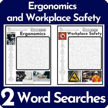 Ergonomics And Workplace Safety Word Search Puzzle Bundle Tpt