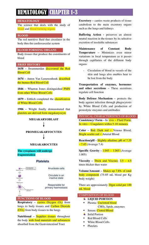 SOLUTION Transes Hematology Chapter 1 3 Studypool