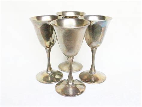 Spanish Silver Plate Goblets Set Of 4 Silver Plated Wine Etsy