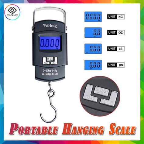 Portable Hanging Electronic Digital Weighing Scale 50kg WH A08 Black