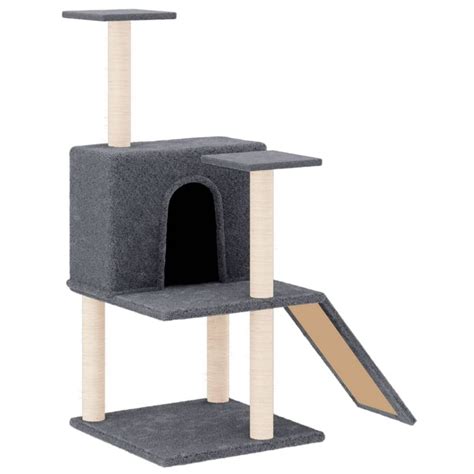 Arbre à chat avec griffoirs en sisal Gris foncé 109 cm Jardinao