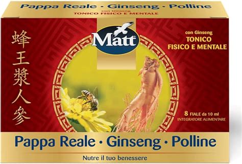 Matt Integratore Alimentare Senza Glutine Pappa Reale Ginseng E Polline Mdeto03 Idealucestore