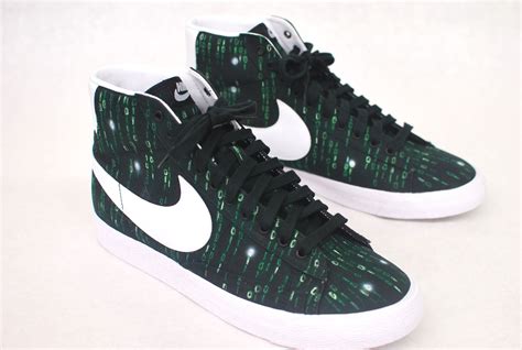 Matrix Theme Nike Blazers Custom Hand Painted Nikeid Nike Nike