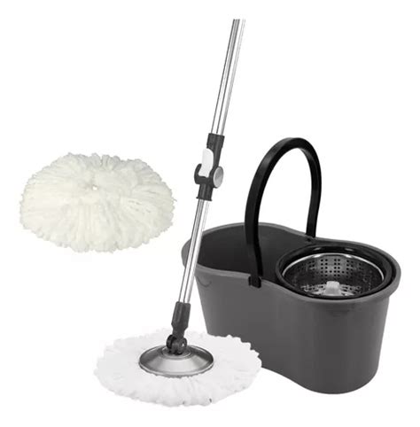 Balde Mop Esfregão 360 Cesto Inox 9l Limpeza MercadoLivre