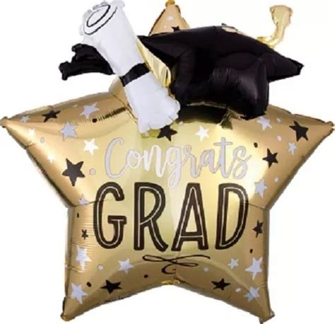 Globo De Graduacion Congrats Grad Estrella Birrete Diploma Meses Sin