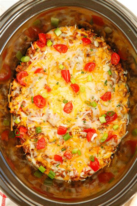 Slow Cooker Beef Enchilada Casserole Simply Stacie