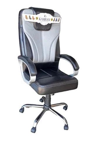 High Back Rexine Revolving Chair Black Off White At Rs 4800 In