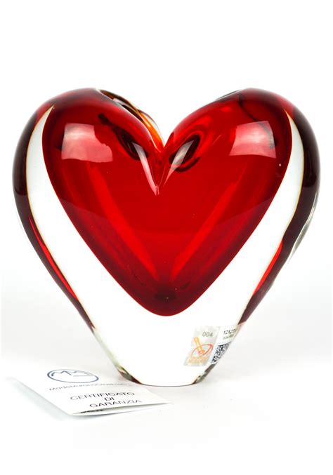 Heart Red Sculpture Made Murano Glass Made Murano Glass