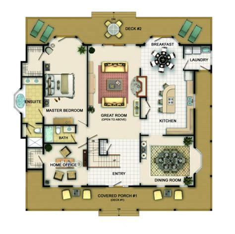 Brookside Floor Plan Main Level JayWest Country Homes