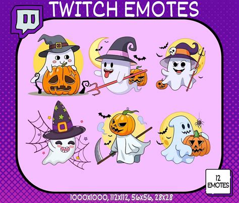 6 X Twitch Halloween Emotes Cute Ghost Twitch Emotes Cute Twitch Emotes Halloween Twitch