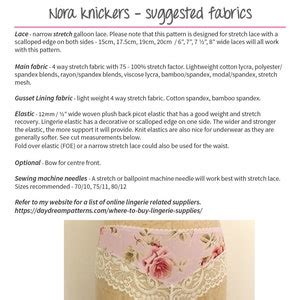 Nora Knickers Panty Sewing Pattern Underwear Pattern Brief Pattern Thong Pattern Lingerie