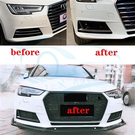 Pcs Abs Front Bumper Fog Light Grille Cover W Acc P For Audi A B