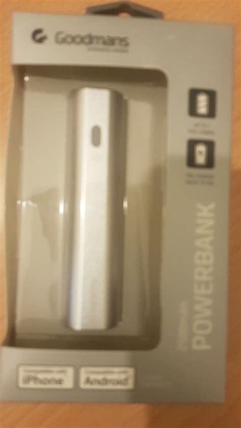 Goodmans Power Bank With Fast Charge For Mobile Phones 2500m Ah