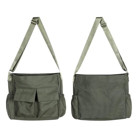 Canvas Messenger Bag Crossbody Shoulder Bag For Men Women Vintage Tote Laptop Bag Large Hobo Bag