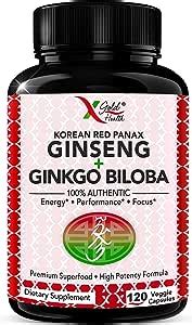 Amazon Korean Red Panax Ginseng Mg Ginkgo Biloba Vegan