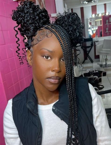 30 Statement Braided Bun Hairstyles For Black Hair Box Braids Hairstyles For Black Women