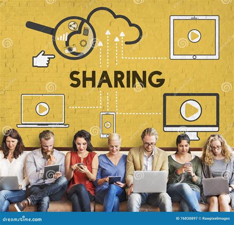 Sharing Storage Cloud Connection Devices Concept Stock Image - Image of information, mobile