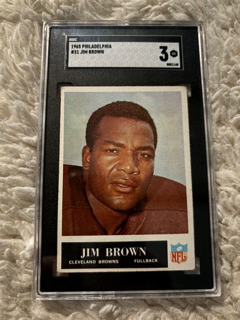 Jim Brown 1965 Philadelphia Football Card 31 Graded SGC 3 EBay