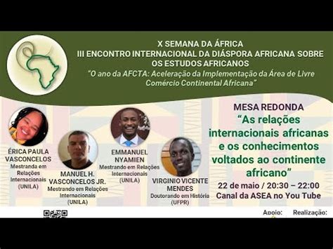 Ed Semana Da Frica Iii Encontro Internacional Da Di Spora