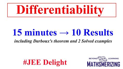 Differentiability Jee Delight Results In Minutes Including