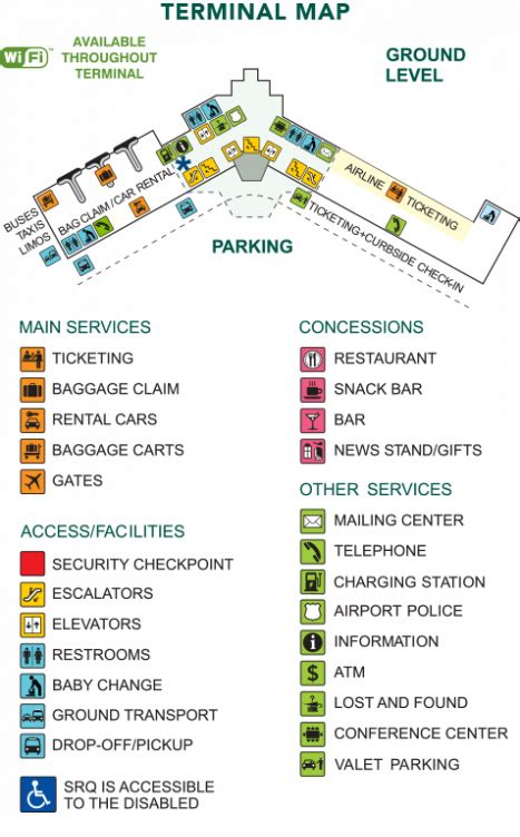 Sarasota-Bradenton Airport (SRQ) Terminal Maps, Shops, Restaurants ...