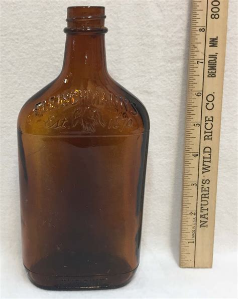 Fleischmanns Amber Brown Glass Bottle Jug Pint 8 5 Vintage Prohibition Era Whiskeys Screw Top