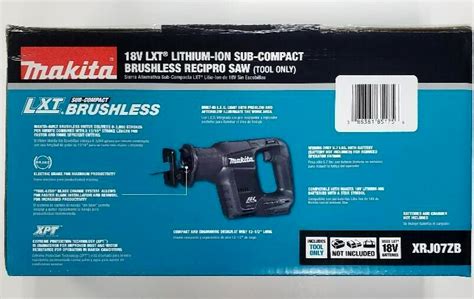 New Box Makita Brushless 18v Xrj07zb Cordless Compact Reciprocating Saw