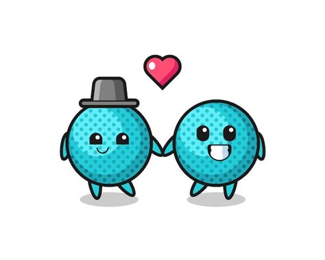 Premium Vector Spiky Ball Cartoon Character Couple With Fall In Love