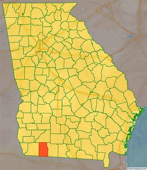 Map of Grady County, Georgia - Thong Thai Real