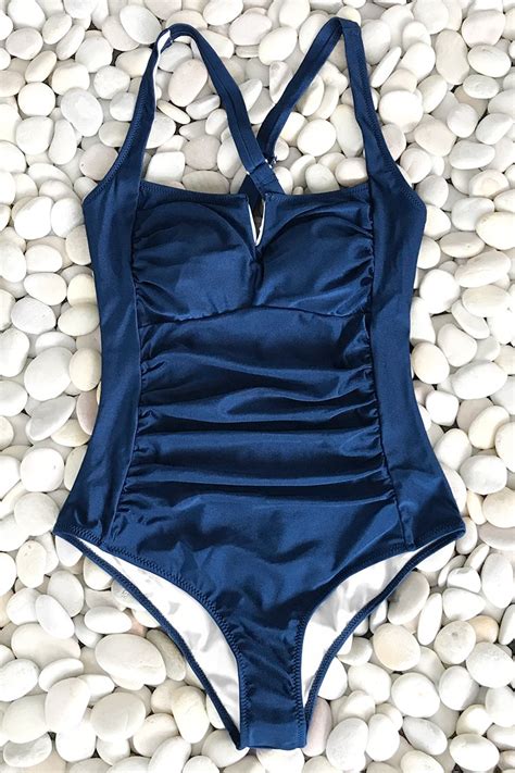 Attractive Shirring One Piece Swimsuit