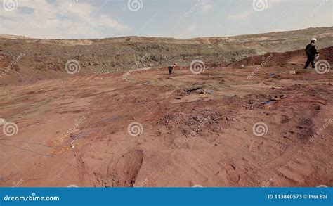 Preparation Of An Explosion In The Quarry Workers Are Preparing