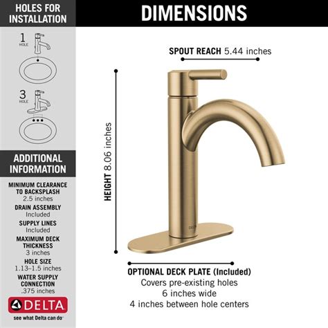 Delta Nicoli Champagne Bronze 1 Handle Single Hole Watersense Mid Arc Bathroom Sink Faucet With