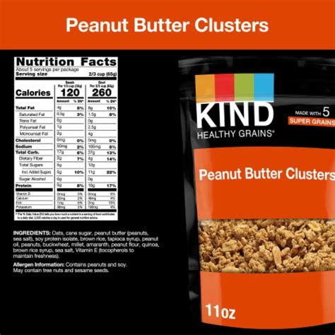 KIND Healthy Grains Peanut Butter Whole Grain Granola Clusters 11 Oz