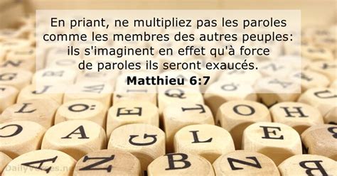 Matthieu 6 7 Verset De La Bible DailyVerses Net