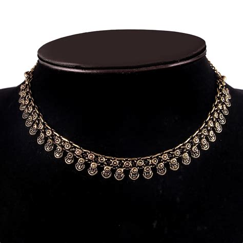 Trendy High Quality Brass Oxidized Necklace Choker Ethnic Etsy