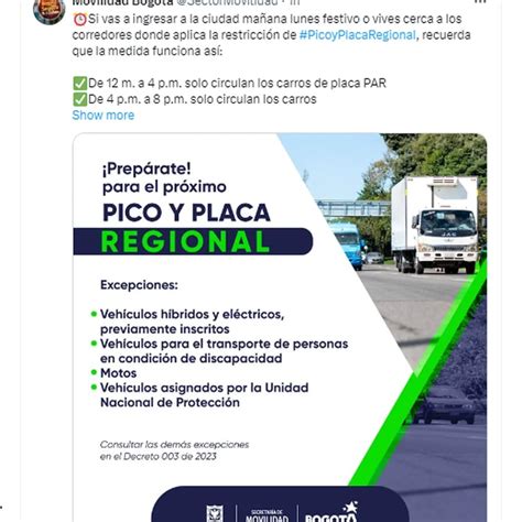 Pico Y Placa Regional En Bogotá El 3 De Junio Recuerde La Restricción