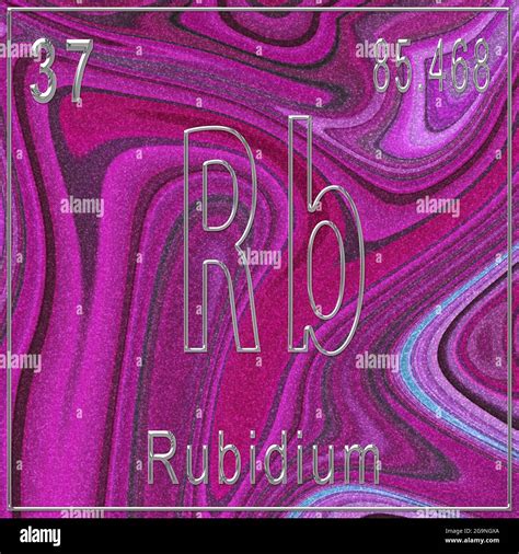 Rubidium Chemical Element Sign With Atomic Number And Atomic Weight Periodic Table Element