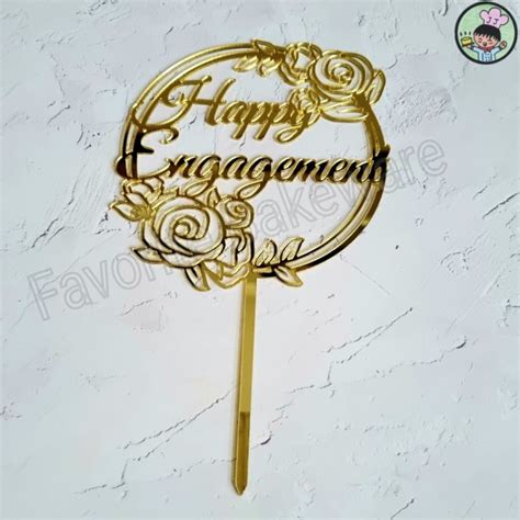 Jual Topper Cake Happy Engagement Hiasan Kue Selamat Tunangan