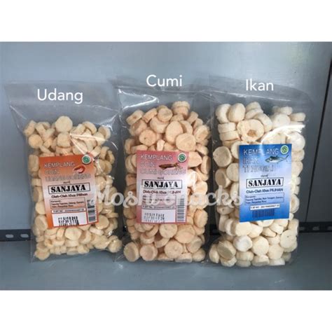 Jual Kerupuk Kemplang Goreng Koin Ikan Cumi Udang Cap Sanjaya Gr