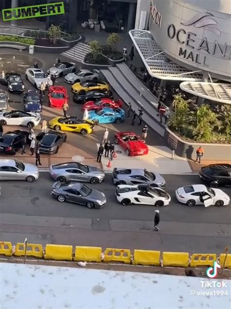 Porsche Crashes Into Supercars Outside Mall R Vidid