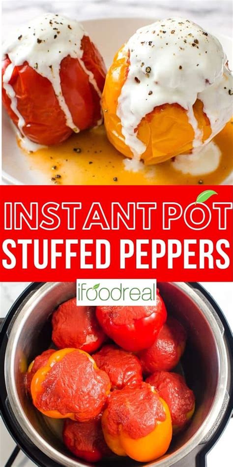 Instant Pot Stuffed Peppers - iFoodReal.com