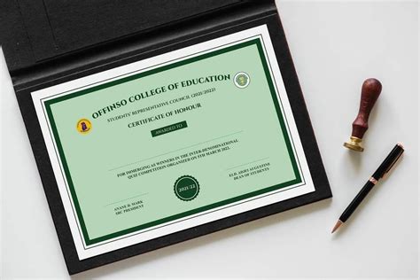 Certificate Design for Dambai College of Education